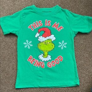 Vibrant Green Grinch Graphic Short Sleeve Tee
